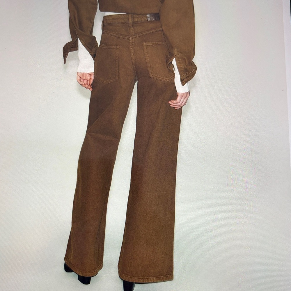 Zara Brown Wide-Leg Women Jeans - Picture 4 of 6